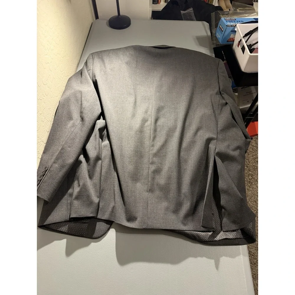 Shaquille O'Neal Sport Coat Blazer Jacket Men's 54R Gray Micro Check Stretch XLG